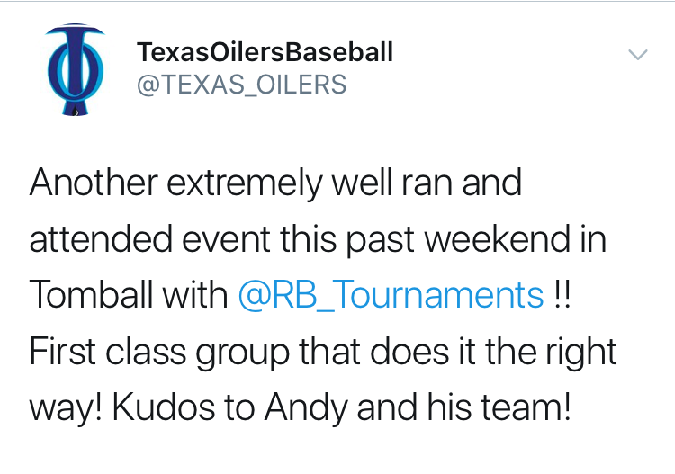 Texas Oilers Baseball - Select Baseball, Baseball Organization